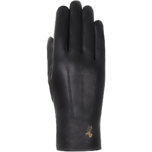 Schwartz & von Halen Handschuhe Damen - Lily (schwarz) - Leder - 100% Schafsleder (Nappa) - Futter: Ultra Warmes Fleece - Schwarz - XL - 8½ von Schwartz & von Halen