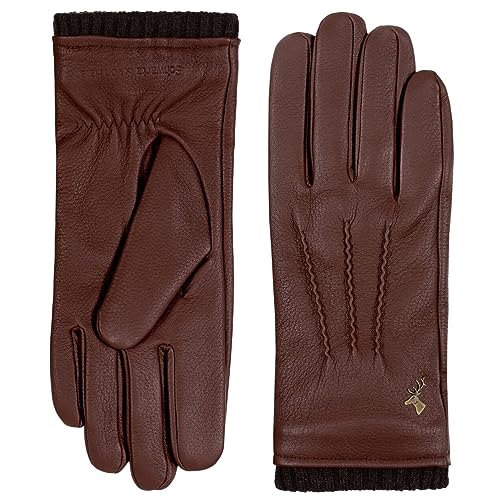 Schwartz & von Halen Handschuhe Herren Columbus - Leder 100% Hirschleder (American Deerskin) Wollfutter - Braun L - 9½ von Schwartz & von Halen