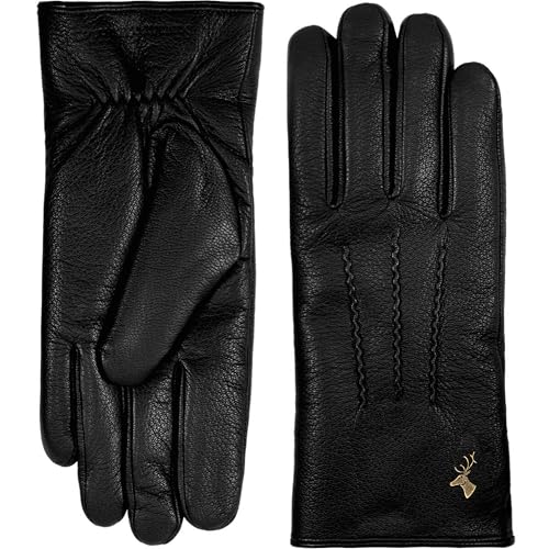 Schwartz & von Halen Handschuhe Herren - Hunter (schwarz) - Leder - 100% Ziegenleder - Luxuriöses Lammwollfutter - Schwarz - XS - 8 von Schwartz & von Halen