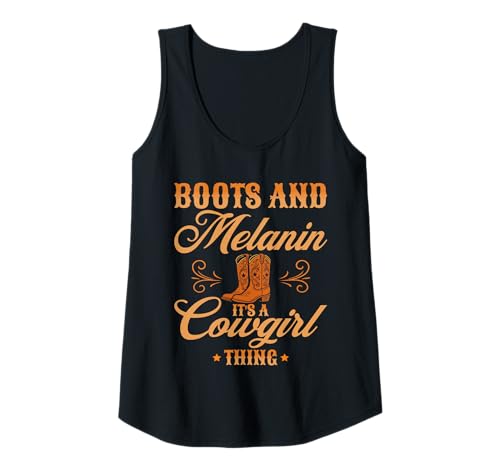 Damen Western Country Afroamerikanische Stiefel Melanin Tank Top von Schwarze Cowboy Frauen Farwest Entwürfe