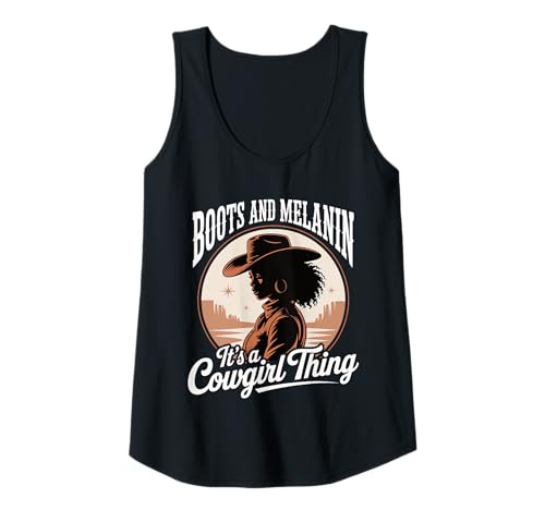 Damen Western Country Afroamerikanische Stiefel Melanin Tank Top von Schwarze Cowboy Frauen Farwest Entwürfe