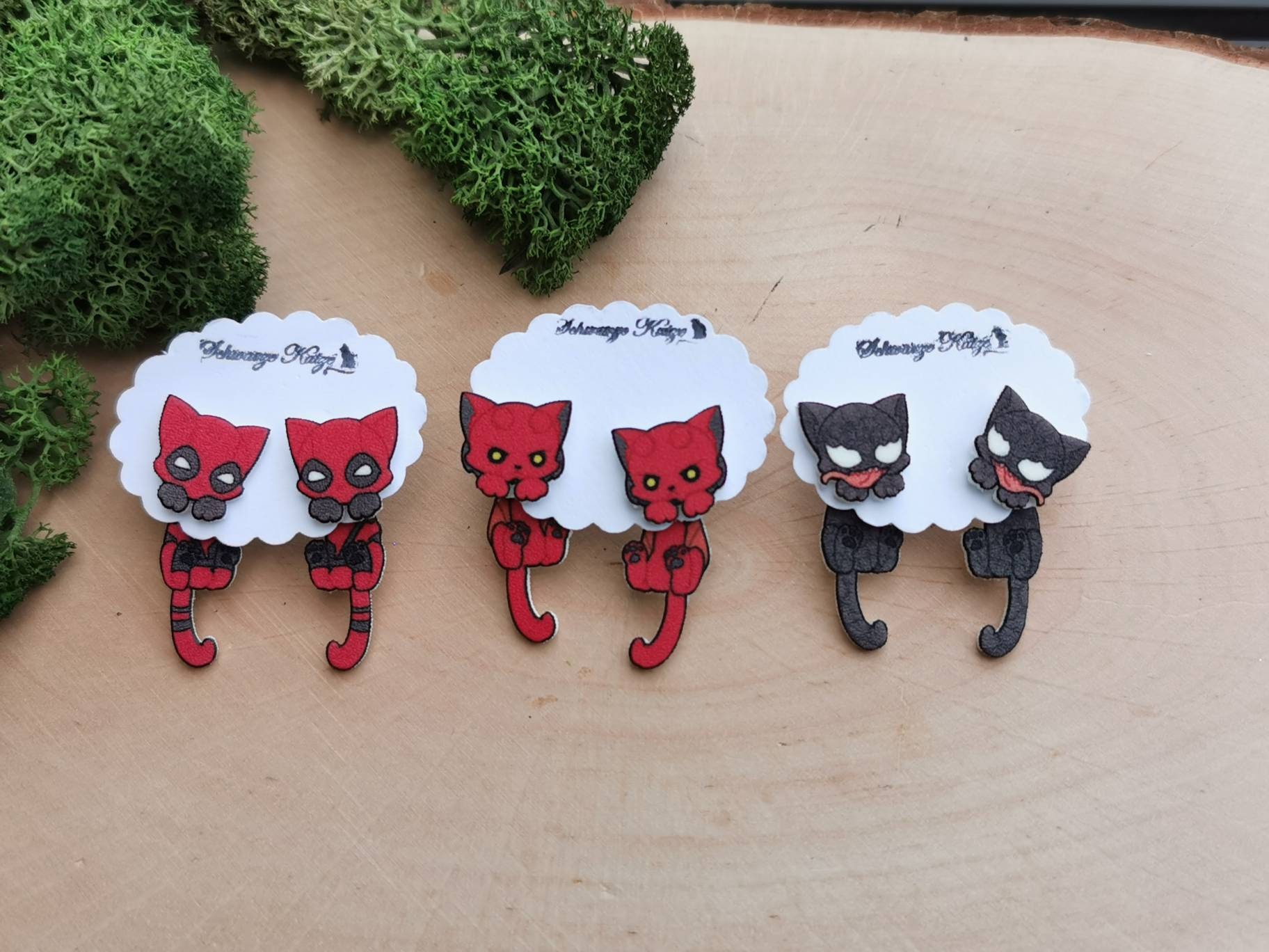 Deadpool, Venom, Hellboy Comic Inspirierte Ohrstecker Deadpool, Venom, Hellboy Comic Inspirierte Ohrstecker von SchwarzeKatzejewelry