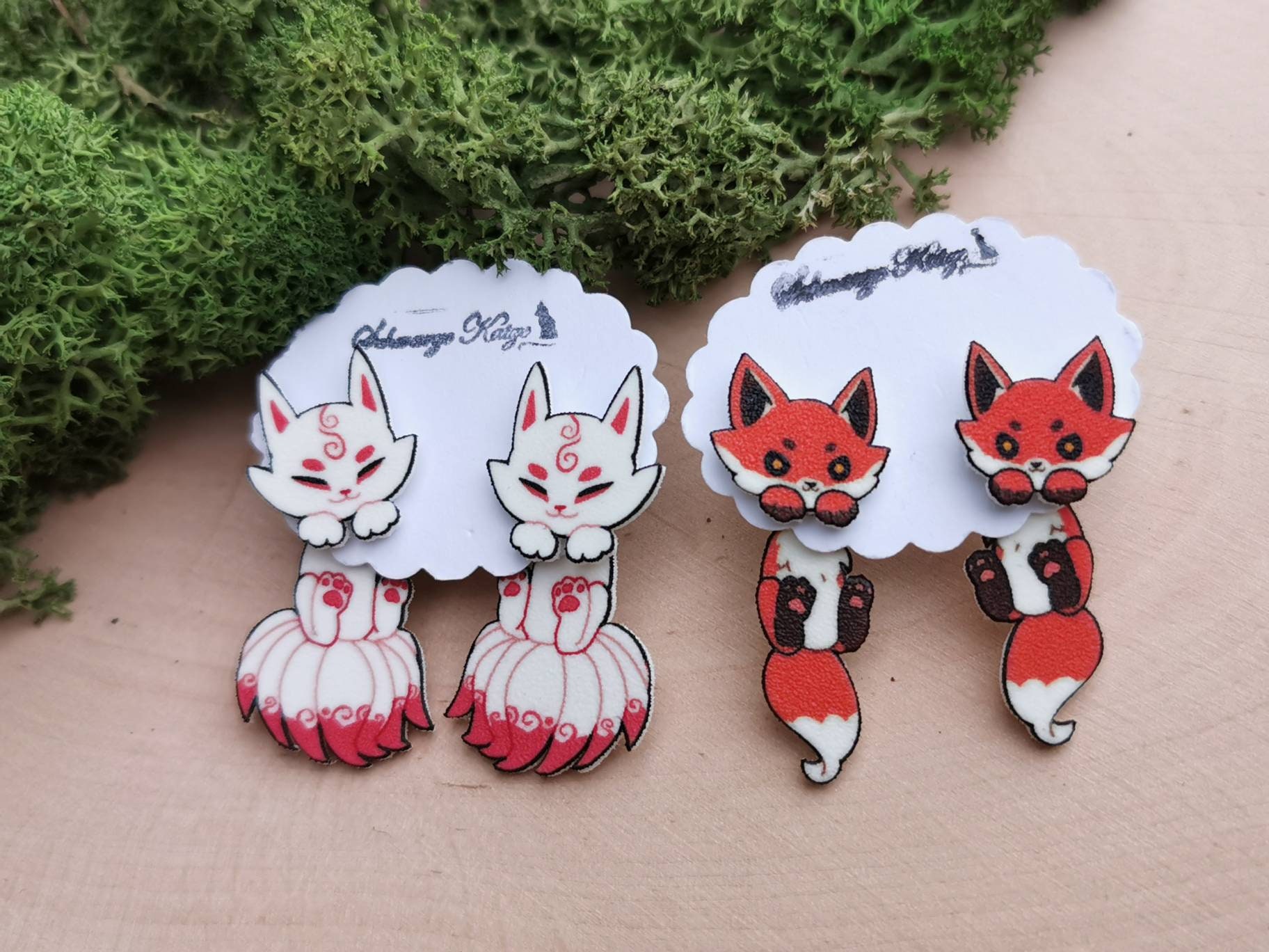 Fuchs, Neunschwänziger Fuchs Ohrstecker Fuchs, Neunschwänziger Fuchs Ohrstecker von SchwarzeKatzejewelry