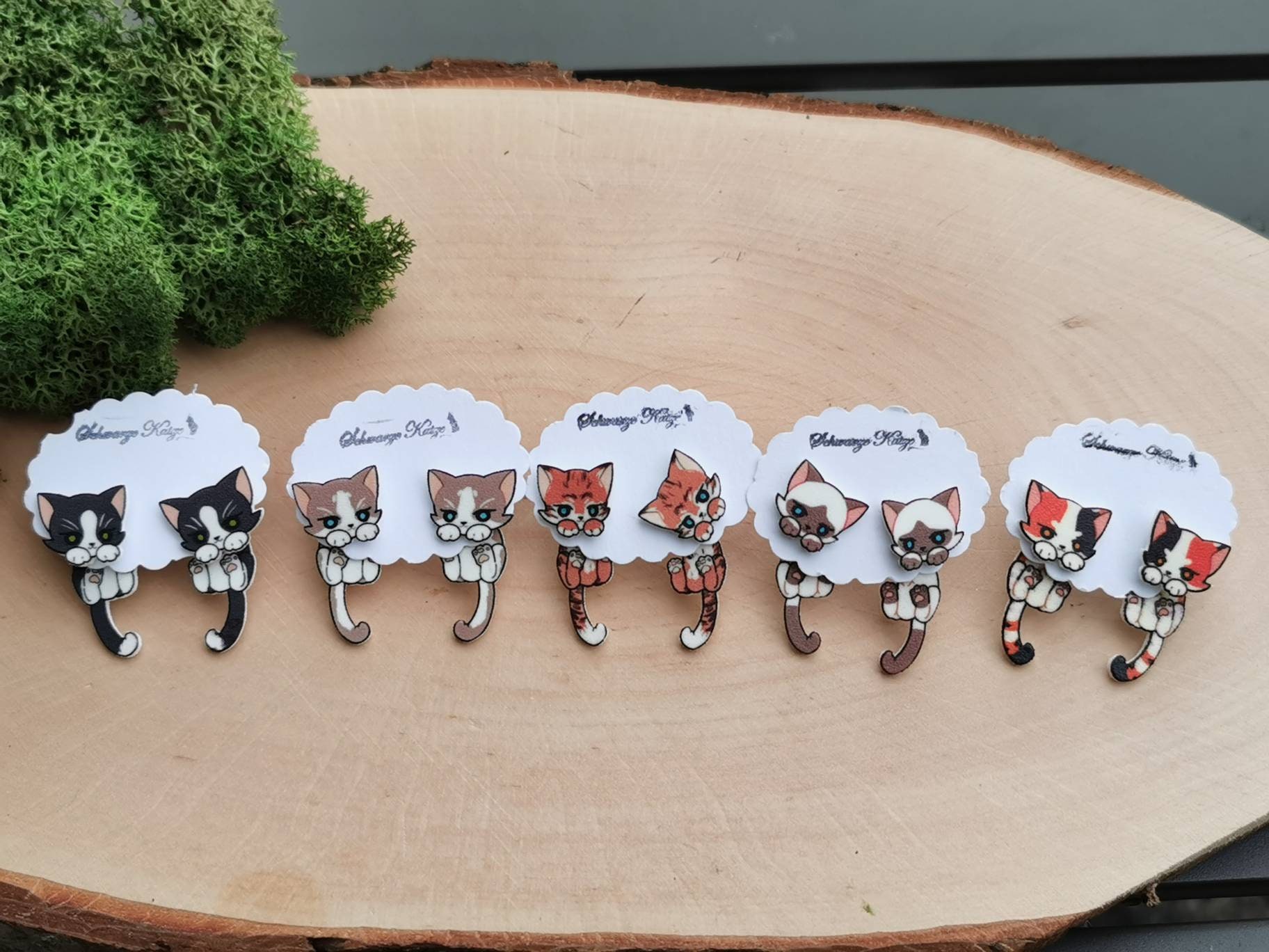 Katzen Ohrstecker Katzen Ohrstecker von SchwarzeKatzejewelry