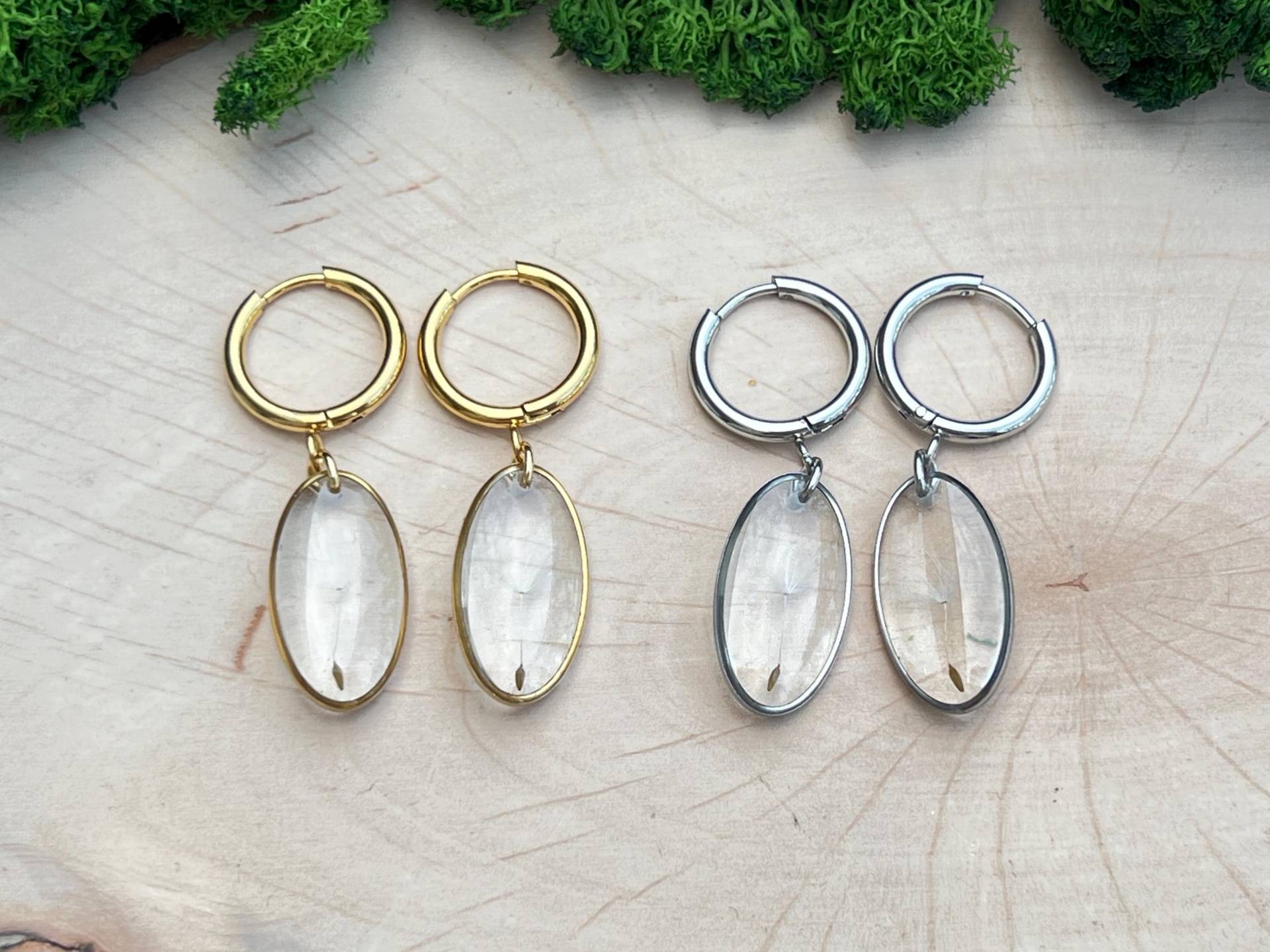 Ohrringe Mit Echten Löwenzahnsamen Ohrringe Mit Echten Löwenzahnsamen von SchwarzeKatzejewelry