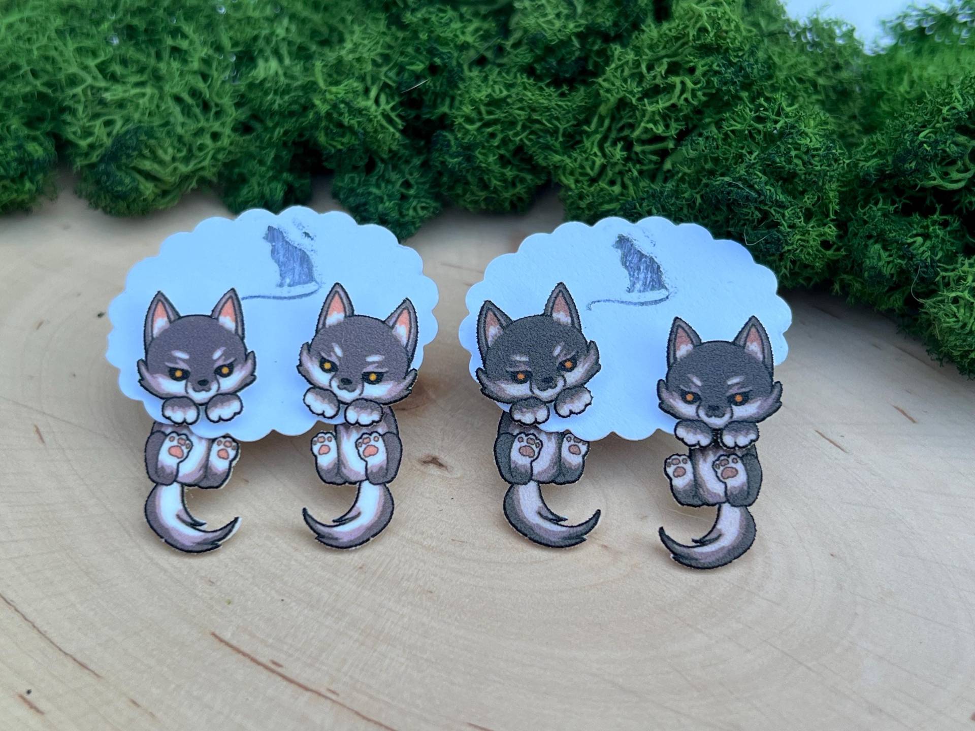 Wolf Ohrstecker Wolf Ohrstecker von SchwarzeKatzejewelry