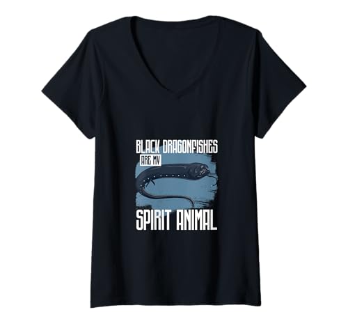 Damen Seelenverwandt mit Schwarzer Drachenfisch T-Shirt mit V-Ausschnitt Damen Seelenverwandt mit Schwarzer Drachenfisch T-Shirt mit V-Ausschnitt von Schwarzer Drachenfisch Designs