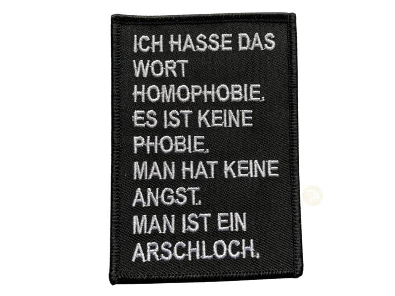 Aufnäher Ich Hasse Das Wort | Farbe Weiß von Schwarzesocke