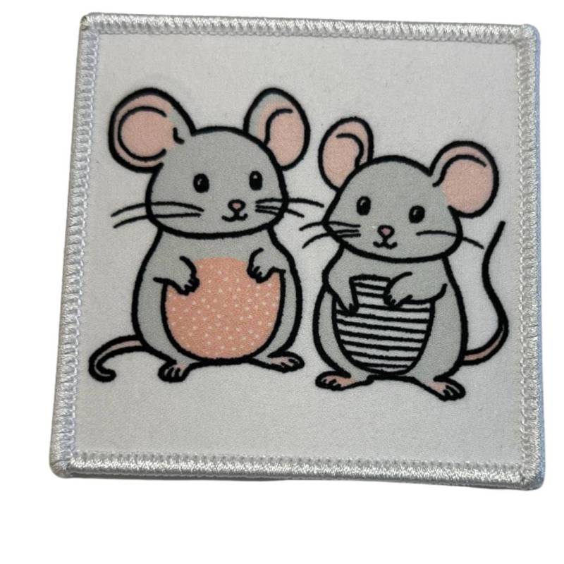 Aufnäher Mäuse Duo von Schwarzesocke
