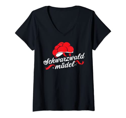 Damen Bollenhut - Schwarzwaldmädel T-Shirt mit V-Ausschnitt Damen Bollenhut - Schwarzwaldmädel T-Shirt mit V-Ausschnitt von Schwarzwald Designs für Schwarzwaldmädel