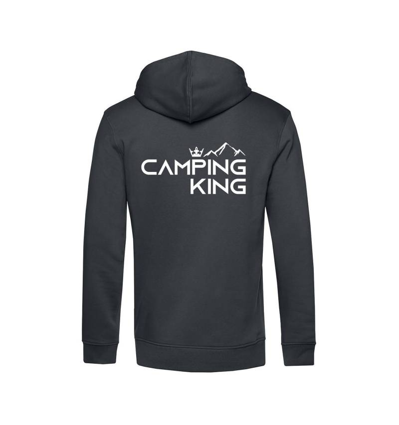 Camping King Herren Organic Hoodie Rückendruck | Bio-Baumwolle Männer Kapuzenpullover Sweatshirt Kapuzenpulli Geburtstag Geschenkidee von Schwarzwaldtextil