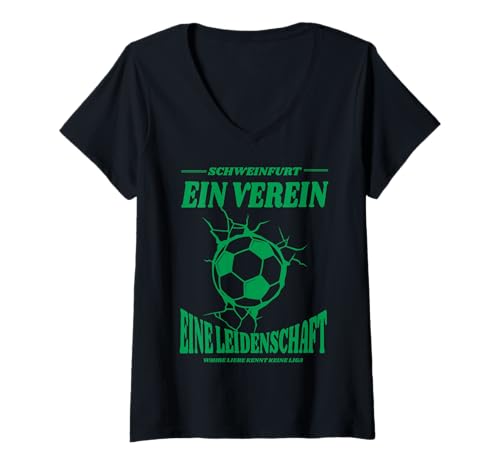 Damen Schweinfurt Fußball Fan T-Shirt mit V-Ausschnitt Damen Schweinfurt Fußball Fan T-Shirt mit V-Ausschnitt von Schweinfurter Heimat Fans Geschenkidee