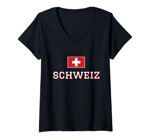 Damen Schweiz Flagge Schweiz Flagge Schweiz Souvenir T-Shirt mit V-Ausschnitt Damen Schweiz Flagge Schweiz Flagge Schweiz Souvenir T-Shirt mit V-Ausschnitt von Schweiz Flag Swiss Flag Schweiz Trip
