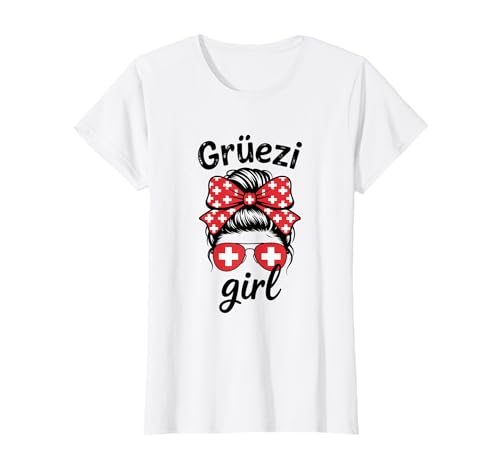 Grüezi Girl Schweiz Flagge Mädchen Schweizer T-Shirt von Schweiz Flagge Schweizer Wurzeln