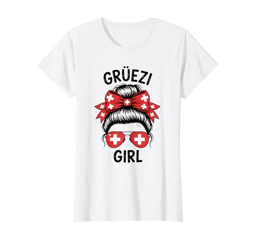 Grüezi Girl Schweiz Flagge T-Shirt Grüezi Girl Schweiz Flagge T-Shirt von Schweiz Flagge Schweizer Wurzeln