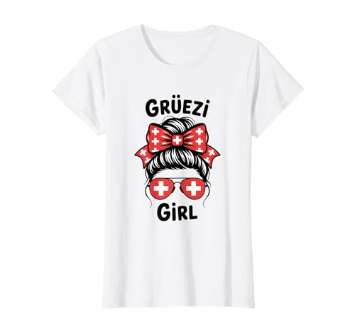 Grüezi Girl Schweiz Mädchen Schweizer Flagge T-Shirt Grüezi Girl Schweiz Mädchen Schweizer Flagge T-Shirt von Schweiz Flagge Schweizer Wurzeln