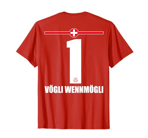 Schweiz Sauf Trikot Herren Vögli Wennmögli Saufnamen T-Shirt von Schweiz Sauf Trikot - Schweizer Trikot Merch