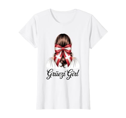 Grüezi Girl Schweizer Mädchen Flagge Schweiz T-Shirt Grüezi Girl Schweizer Mädchen Flagge Schweiz T-Shirt von Schweizer Flagge Schweiz Wurzeln