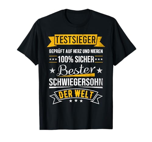 Herren Bester Schwiegersohn Der Welt Testsieger Spruch T-Shirt von Schwiegersohn Geschenkideen & Sprüche