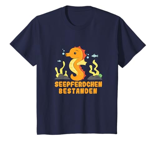 Kinder Seepferdchen Bestanden Geschenk für Schwimmschüler T-Shirt Kinder Seepferdchen Bestanden Geschenk für Schwimmschüler T-Shirt von Schwimmanfänger Anfänger Kinder Abzeichen Design