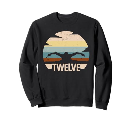 12th Birthday Schwimmen Kinder Wassersport 12 Jahre Schwimm Sweatshirt von Schwimmen Kinder Geburtstag Englisch Schwimmer