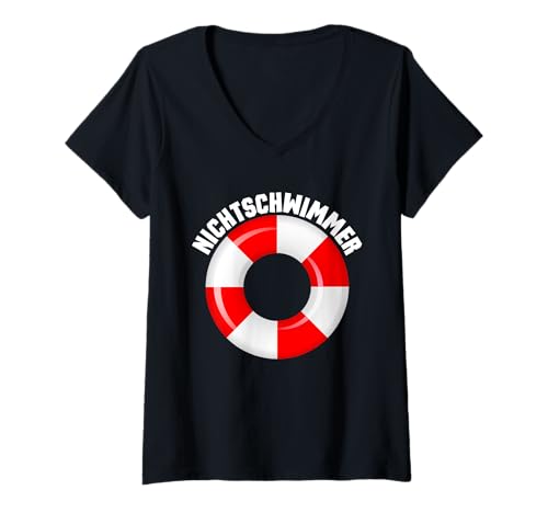 Damen Nichtschwimmer Mädchen Schwimmer Wassersport Triathlon T-Shirt mit V-Ausschnitt Damen Nichtschwimmer Mädchen Schwimmer Wassersport Triathlon T-Shirt mit V-Ausschnitt von Schwimmen Schwimmer Gifts