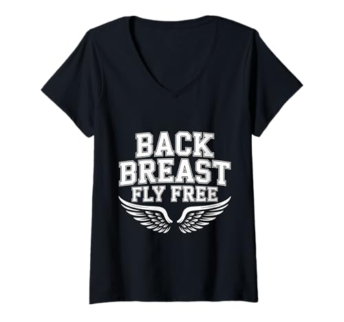 Damen Back Breast Fly Free Swimmer Competitive Sports - T-Shirt mit V-Ausschnitt Damen Back Breast Fly Free Swimmer Competitive Sports - T-Shirt mit V-Ausschnitt von Schwimmerleben wettbewerbsfähiger Pool
