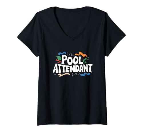 Damen Lustiges Sommer Pool Spruch Design T-Shirt mit V-Ausschnitt Damen Lustiges Sommer Pool Spruch Design T-Shirt mit V-Ausschnitt von Schwimmkultur Sommer Pool Vibes