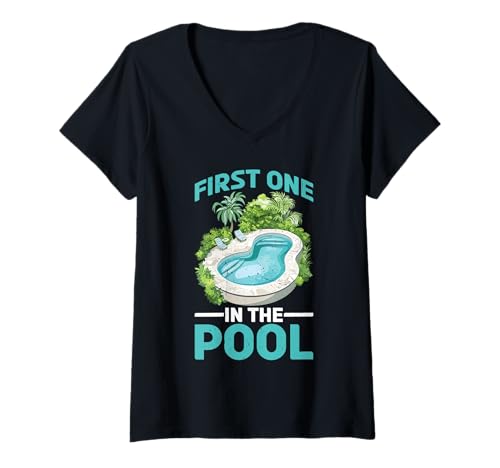 Damen First One In The Pool Swimmer Fast Competitive - T-Shirt mit V-Ausschnitt Damen First One In The Pool Swimmer Fast Competitive - T-Shirt mit V-Ausschnitt von Schwimmmannschaftsstarterroutine