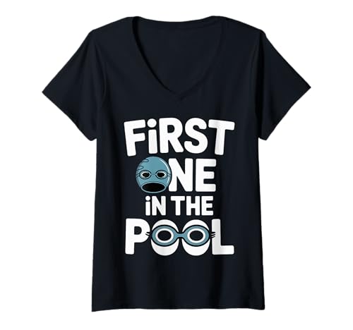 Damen First One In The Pool Swimmer Fast Competitive |- T-Shirt mit V-Ausschnitt Damen First One In The Pool Swimmer Fast Competitive |- T-Shirt mit V-Ausschnitt von Schwimmmannschaftsstarterroutine