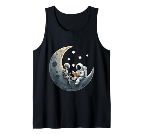 Astronaut liest Robot Cute Cosmic Tech Women Kids ein Buch vor Tank Top von Sci-fi Education Space Day Learning Bookworm Co
