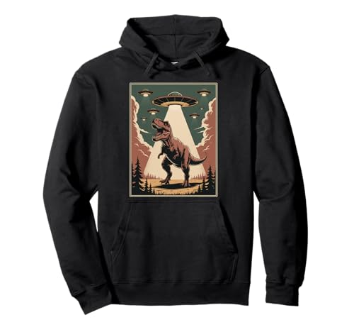 Lustiger Alien Abduktion UFO Dinosaurier Witz Frauen Männer sarkastisch Pullover Hoodie von SciFi Alien Abduction Dinosaur T Rex Humor Artwork