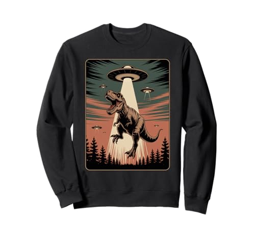 Lustiger Alien Abduktion UFO Dinosaurier Witz Frauen Männer sarkastisch Sweatshirt von SciFi Alien Abduction Dinosaur T Rex Humor Artwork