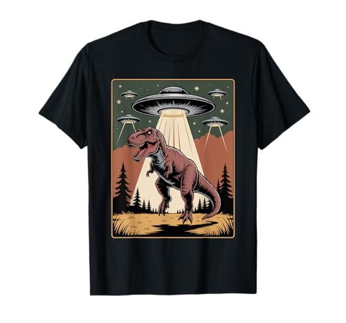 Lustiger Alien Abduktion UFO Dinosaurier Witz Frauen Männer sarkastisch T-Shirt von SciFi Alien Abduction Dinosaur T Rex Humor Artwork