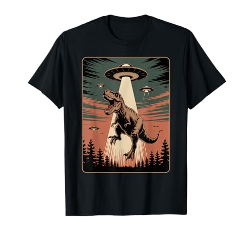 Lustiger Alien Abduktion UFO Dinosaurier Witz Frauen Männer sarkastisch T-Shirt von SciFi Alien Abduction Dinosaur T Rex Humor Artwork