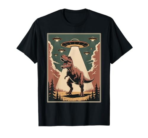 Lustiger Alien Abduktion UFO Dinosaurier Witz Frauen Männer sarkastisch T-Shirt von SciFi Alien Abduction Dinosaur T Rex Humor Artwork