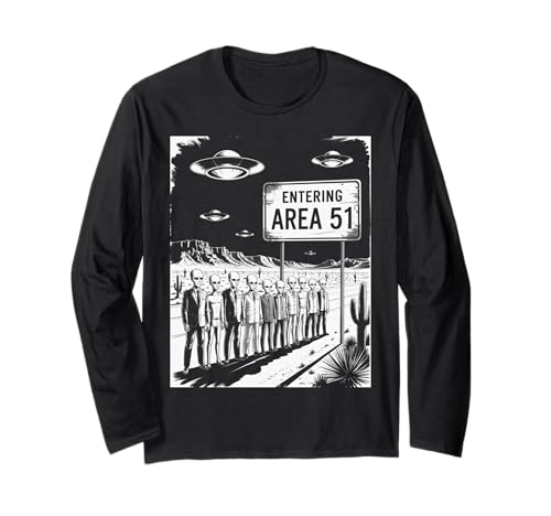 Lustiger Spruch Entering Area 51 Alien Suit UFO-Szene Frauen Männer Langarmshirt Lustiger Spruch Entering Area 51 Alien Suit UFO-Szene Frauen Männer Langarmshirt von SciFi Fans UFO Hunters Extraterrestrial Geek Humor