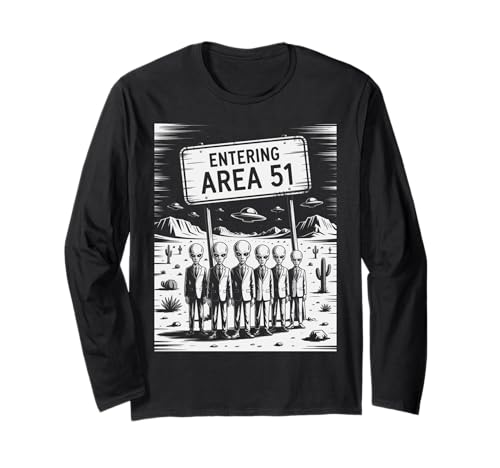 Lustiger Spruch Entering Area 51 Alien Suit UFO-Szene Frauen Männer Langarmshirt Lustiger Spruch Entering Area 51 Alien Suit UFO-Szene Frauen Männer Langarmshirt von SciFi Fans UFO Hunters Extraterrestrial Geek Humor