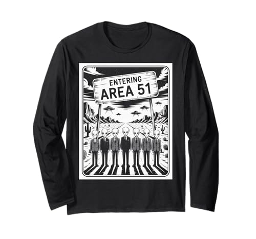 Lustiger Spruch Entering Area 51 Alien Suit UFO-Szene Frauen Männer Langarmshirt Lustiger Spruch Entering Area 51 Alien Suit UFO-Szene Frauen Männer Langarmshirt von SciFi Fans UFO Hunters Extraterrestrial Geek Humor