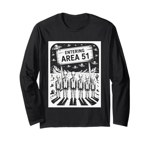 Lustiger Spruch Entering Area 51 Alien Suit UFO-Szene Frauen Männer Langarmshirt Lustiger Spruch Entering Area 51 Alien Suit UFO-Szene Frauen Männer Langarmshirt von SciFi Fans UFO Hunters Extraterrestrial Geek Humor