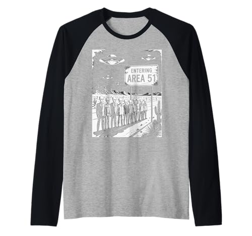 Lustiger Spruch Entering Area 51 Alien Suit UFO-Szene Frauen Männer Raglan Lustiger Spruch Entering Area 51 Alien Suit UFO-Szene Frauen Männer Raglan von SciFi Fans UFO Hunters Extraterrestrial Geek Humor