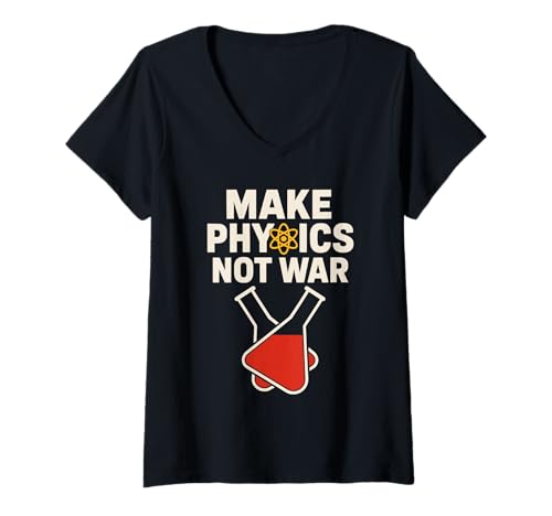 Damen Physics Nerd Society Lustiger STEM-Humor Geek Pride Einstein T-Shirt mit V-Ausschnitt Damen Physics Nerd Society Lustiger STEM-Humor Geek Pride Einstein T-Shirt mit V-Ausschnitt von Science Club Physics Teacher Student Academic
