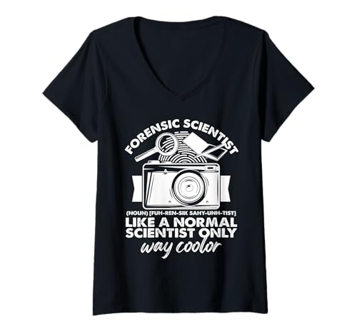 Damen Forensiker Cooles Design T-Shirt mit V-Ausschnitt Damen Forensiker Cooles Design T-Shirt mit V-Ausschnitt von Science Enthusiast Designs