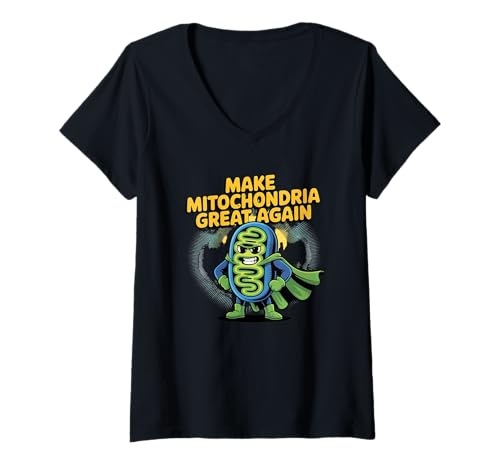 Damen Machen Sie Mitochondrien Wieder großartig, lustige Biologie und Fitness T-Shirt mit V-Ausschnitt Damen Machen Sie Mitochondrien Wieder großartig, lustige Biologie und Fitness T-Shirt mit V-Ausschnitt von Science Fuel Designs