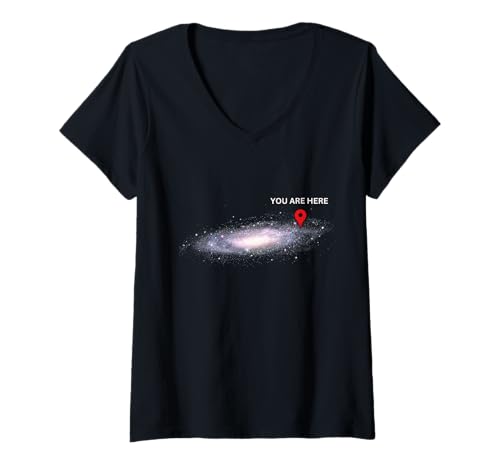 Damen Galaxy Science Geek Geschenk T-Shirt You are here Deep Space T-Shirt mit V-Ausschnitt Damen Galaxy Science Geek Geschenk T-Shirt You are here Deep Space T-Shirt mit V-Ausschnitt von Science Geeks Space Galaxy Science Sci-fi Store