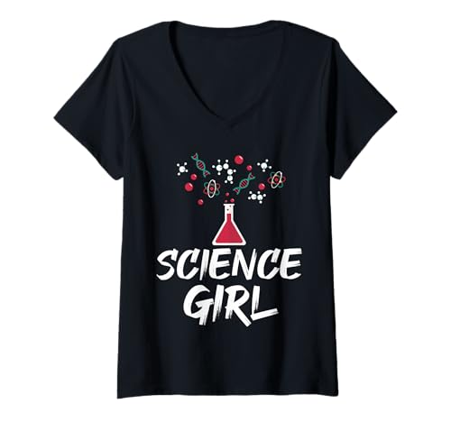 Damen Science Girl Chemie Biologie Student Lehrer Geburtstag T-Shirt mit V-Ausschnitt von Science Girl Chemistry Biology Student Teacher