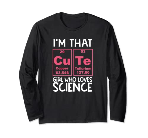 Ich bin das süße Mädchen, das Science Fun Graphic liebt Langarmshirt von Science Is For Girls Tees