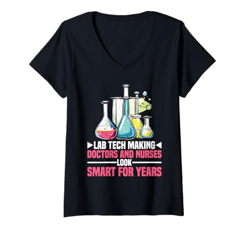 Damen Lab Tech Helping Docs And Nurses Look Smart for Years -- T-Shirt mit V-Ausschnitt Damen Lab Tech Helping Docs And Nurses Look Smart for Years -- T-Shirt mit V-Ausschnitt von Science Med Humor Professionals