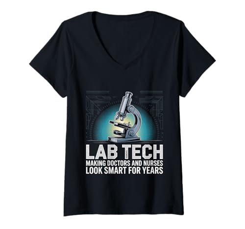 Damen Lab Tech Helping Docs and Nurses Look Smart for Years - T-Shirt mit V-Ausschnitt von Science Med Humor Professionals
