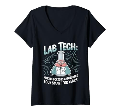 Damen Lab Tech Helping Docs and Nurses Look Smart for Years |- T-Shirt mit V-Ausschnitt Damen Lab Tech Helping Docs and Nurses Look Smart for Years |- T-Shirt mit V-Ausschnitt von Science Med Humor Professionals